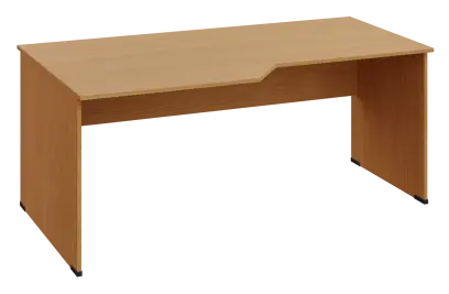 EZL 28 - 188 stůl kancelářský, rohový, levý, dřevěná podnož, deska 25 mm, široký 1800 mm, buk Royal